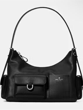 kate spade Black Leather Pocket Shoulder Bag